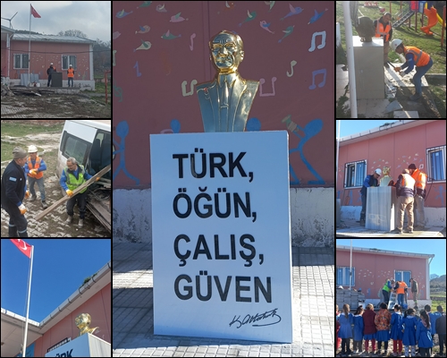 Atatürk Büstü Yenilendi
