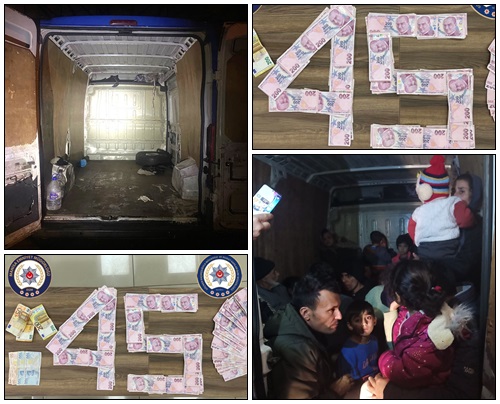 Manisa’da kapalı kasa kamyonet içinde 33 göçmen yakalandı