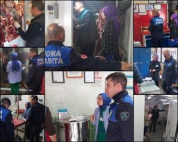 Soma’da 2 işyerinde menşei belli olmayan 26 kilo ete el konularak imha edildi