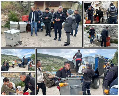 Cuma Mahallesinde çöp kovası dağıtımı yapıldı