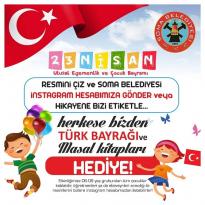 Resmini çiz Hediye ve Bayrağı kap