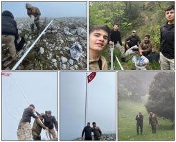 1100 rakımlı Kösedağ’a Türk Bayrağını diktiler